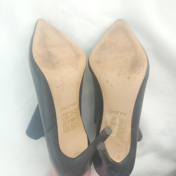 Aldo Black Double Arch Pump Exposed Ankle Size 7 Bootie - Picture 7 of 9